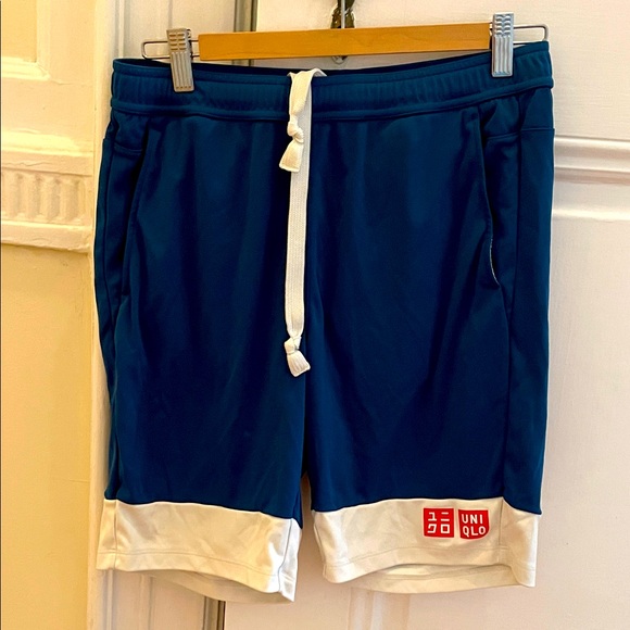 Uniqlo Men's Athletic Shorts in Blue and White - Picture 1 of 5